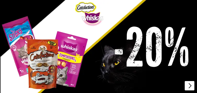 Whiskas of Catisfaction kattensnacks 20% korting